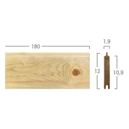 Lame pour panneau modulable pin traité 3- 19 x 120 x 1800 mm - BURGER