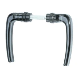 Poignée de porte pour portail en grillage ondulé alu noir 1 paire
