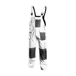 Salopette HD blanche à bretelles, taille XXL/58