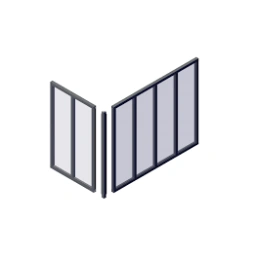 Poteau d'angle pour verrière noir 1150 x 35 x 35mm