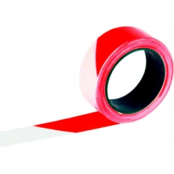 Ruban signalisation rouge blanc 100m x 50mm - TALIAPLAST