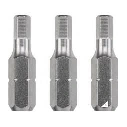 Embout industrie 25mm hexagonal 4mm 3 pièces - KWB