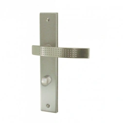 Poignée de porte MONZA Zamak nickelé satiné condamnation 195mm