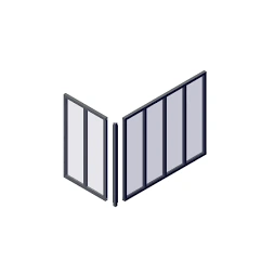 Poteau d'angle pour verrière gris 1150 x35  x35mm