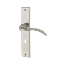 Poignée de porte ANGEL Zamak nickelé satiné serrure 195mm - DT2000