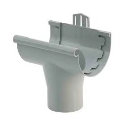 Naissance centrale gouttière PVC demi-ronde 25 gris - INTERPLAST