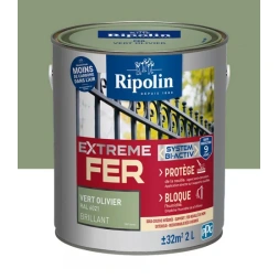 Peinture extrême fer Glycéro vert olivier brillant 2L - RIPOLIN