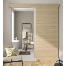 Porte coulissante Barbade chêne sauvage 83cm + rail + cache (DEEE 0.21€) - OPTIMUM