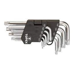 Clé torx 5 pans 1 à 5mm - 9 pièces - TOPEX
