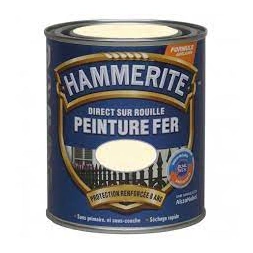 Peinture sur rouille martelée 0,75L blanc- HAMMERITE
