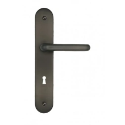 Poignée de porte JADE aluminium gris carbone serrure 195mm - DT2000