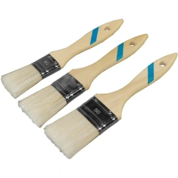 Pinceau acrylique manche bois - 3 pièces - NESPOLI