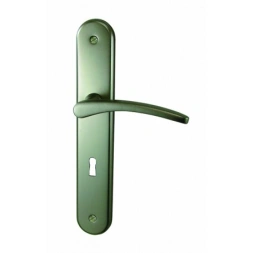 Poignée de porte VALLOIRE aluminium nickelé satiné serrure 195mm - DT2000