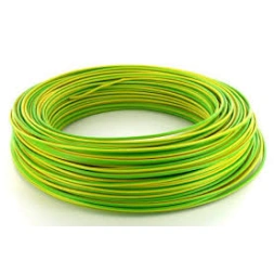 Fil d'alimentation électrique H07VU 2.5mm vert jaune Longueur 100m