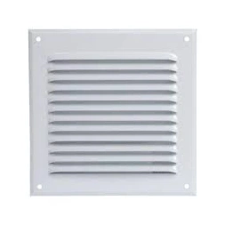 Grille d'aération aluminium blanc 200 x 200mm avec moustiquaire- DMO
