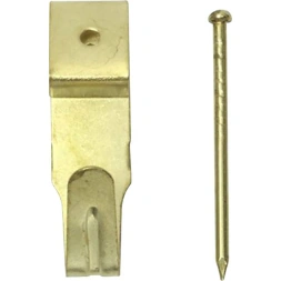 Crochet tableau avec pointe acier laitonné T1 - SWG