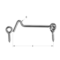Crochet de contrevent 4 x 50mm acier zingué - CQFD