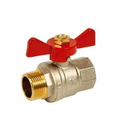 Vanne papillon 3/4 en laiton mâle - femelle