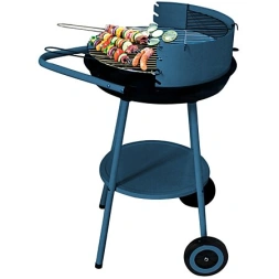 Barbecue à charbon rond 48cm antibes noir et bleu (d3e0.12) - PURECHEF