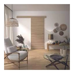 Porte coulissante Barbade 2 - 83cm + rail + cache (deee 0.13) - OPTIMUM