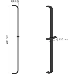 Barre de douche 70cm métal massif - SCHUTTLE