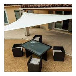 Voile d'ombrage triangulaire crème 5 x 5 x 5m - PROVENCE OUTILLAGE