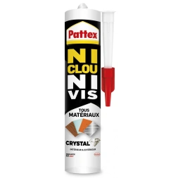 Colle de fixation tous matèriaux crystal 290g - PATTEX