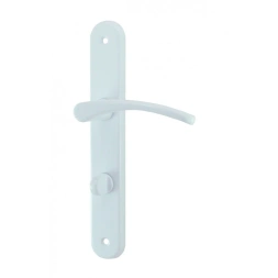 Poignée de porte CLUSES aluminium/acier laqué blanc condamnation 195mm