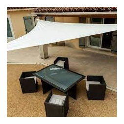 Voile d'ombrage triangulaire crème 3,6 x 3,6 x 3,6m- PROVENCE OUTILLAGE