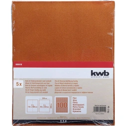 Papier abrasif GR100 280 x 230mm 5 pièces - KWB
