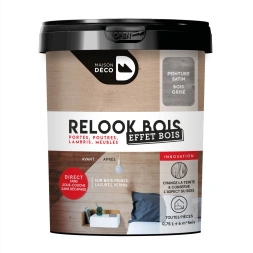 Peinture vernis protecteur relook bois effet bois grise 0.75 L