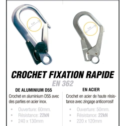 Crochet de fixation rapide pour harnais de sécurité - PONSA