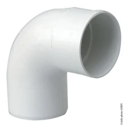 Coude d'évacuation PVC  80mm Mâle/Femelle blanc