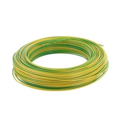 Fil d'alimentation électrique HO7VU 1.5mm jaune L. 100m