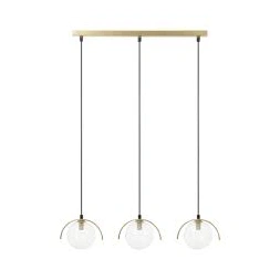 Suspension métal verre Intuition noire 3 Cordons - OSTARIA