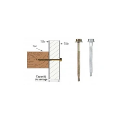 Fastobois rapidbois inox Ø 6.3 x 38mm + vulca sachet de 100 unites