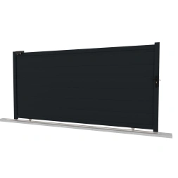 Portail aluminium coulissant gris anthracite 3500 x 1870 mm