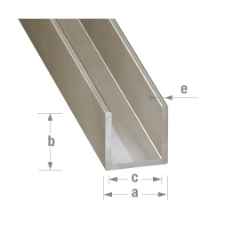 U inox 15 x 10 x 15 x 1.5mm long 1m - CQFD