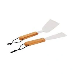 Spatule Inox et bois + 1 grattoir pour plancha- SO MAGIC