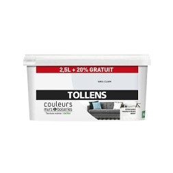 Peinture murs et boiserie gris clair satin 3 L - TOLLENS