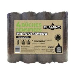 Bûches densifiées haut pouvoir calorifique - FLAMINO