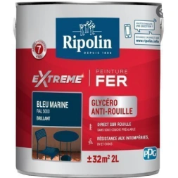 Peinture extrême fer Glycéro bleu marine brillant 2L – RIPOLIN