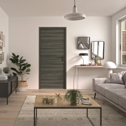 Bloc porte SPE Milano 2 chêne gris foncé 83cm (deee0.21) - OPTIMUM - vendu sans poignées