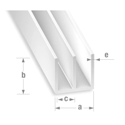 Profilé double U PVC blanc 10,5 x 21 x 10,5 mm long 2m - CQFD