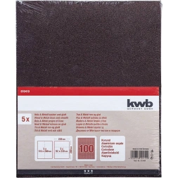 Papier abrasif GR100 280 x 230mm 5 pièces - KWB