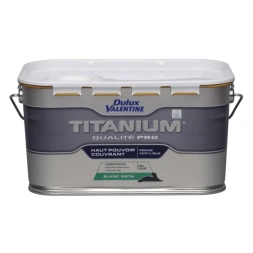Peinture murs et plafonds titanium satiné blanc 2,5L - DULUX VALENTINE