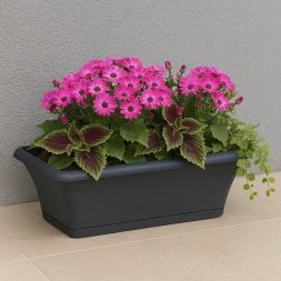 Pot fleur carré 40cm anthracite