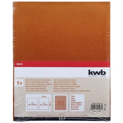 Papier abrasif GR80 280 x 230mm 5 pièces - KWB