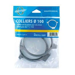 Collier PVC  80mm + vis charnière 2 pièces - INTERPLAST