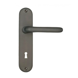Poignée de porte JADE aluminium gris carbone serrure 165mm - DT2000